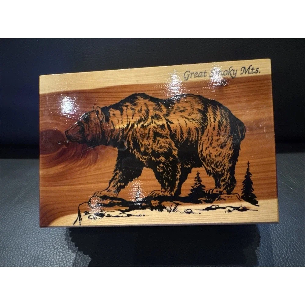 Great Smoky Mts. Bear Wooden Box 6 X 4